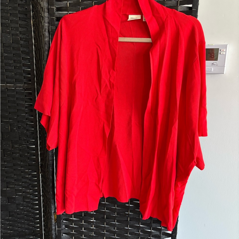 Truth + Style Bold Red cardigan shrug